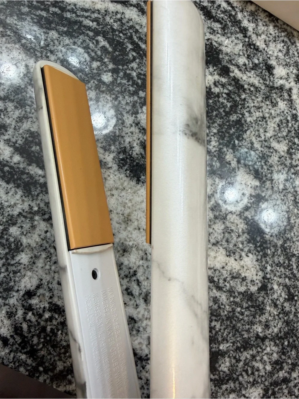 CHI White Marble Hair Straightener - Gold Plates